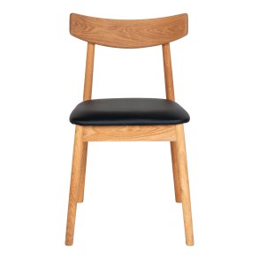 Nemi spisestuestol natur, sort PU kunstl�der.