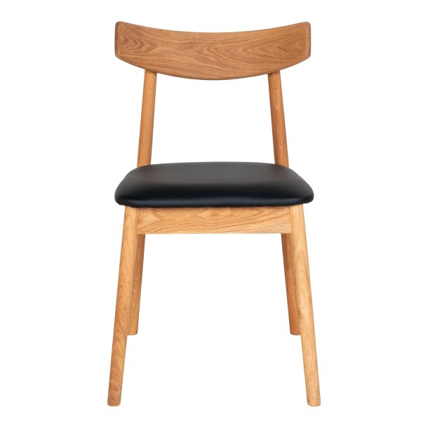Nemi spisestuestol natur, sort PU kunstl�der.