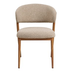 Rivato spisestuestol egetr� dekor, stof sandfarvet.