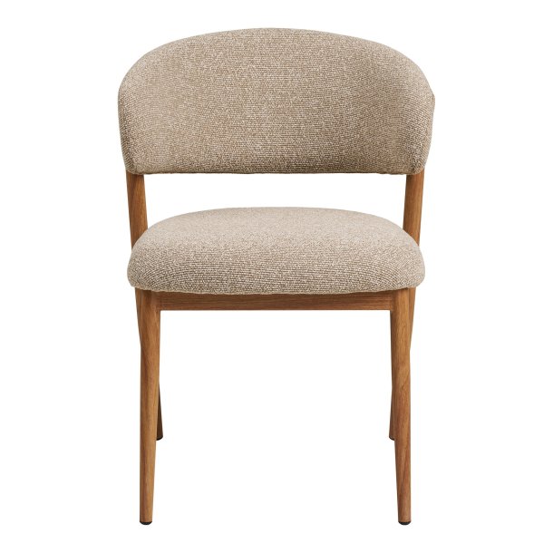 Rivato spisestuestol egetr� dekor, stof sandfarvet.