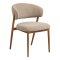 Rivato spisestuestol egetr� dekor, stof sandfarvet.