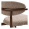 Riva spisestuestol med armlener, dekor i valn�tt, stoff i sandfarge.
