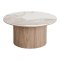 Minamata Couchtisch �80cm, Keramik-Tischplatte wei�, dunkelbraun.