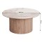 Minamata Couchtisch �80cm, Keramik-Tischplatte wei�, dunkelbraun.