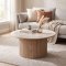 Minamata Couchtisch �80cm, Keramik-Tischplatte wei�, dunkelbraun.