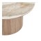 Minamata Couchtisch �80cm, Keramik-Tischplatte wei�, dunkelbraun.