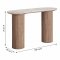 Minamata avlastningsbord 40x120cm, keramisk bordsskiva vit, m�rkbrun.