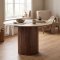 Minamata �120cm, plateau de table en c�ramique travertin, d�cor noyer.