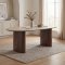 Minamata eetkamertafel 100x210cm, keramisch tafelblad travertin, walnootdecor.