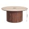 Minamata Couchtisch �80cm, Keramik-Tischplatte Travertin, Walnuss-Dekor.