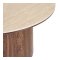 Minamata Couchtisch �80cm, Keramik-Tischplatte Travertin, Walnuss-Dekor.