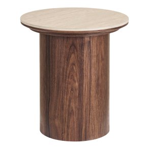 Minamata sidebord �45cm, keramisk bordplate travertin, valn�tt dekor.