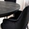 Kyoto Essgruppe Tisch 100x210cm dunkelbraun und 6 Moon St�hle Velours schwarz.