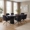 Kyoto Essgruppe Tisch 100x210cm dunkelbraun und 6 Moon St�hle Velours schwarz.