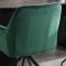Kyoto Essgruppe Tisch 100x210cm dunkelbraun und 6 Moon St�hle Velours gr�n.