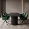 Kyoto Essgruppe Tisch 100x210cm dunkelbraun und 6 Moon St�hle Velours gr�n.