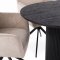 Kyoto Essgruppe Tisch 100x210cm dunkelbraun und 6 Moon St�hle Velours beige.
