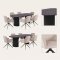 Kyoto Essgruppe Tisch 100x210cm dunkelbraun und 6 Moon St�hle Velours beige.