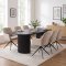 Kyoto Essgruppe Tisch 100x210cm dunkelbraun und 6 Moon St�hle Velours beige.
