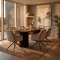 Kyoto Essgruppe Tisch 100x210cm dunkelbraun und 6 Moon St�hle Velours beige.