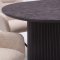 Kyoto Essgruppe Tisch 100x210cm dunkelbraun und 6 Moon St�hle boucle beige.