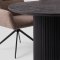 Kyoto Essgruppe Tisch 100x210cm dunkelbraun und 6 Moon St�hle boucle braun.
