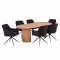 Kyoto Essgruppe Tisch 100x210cm naturfarben und 6 Moon St�hle Velours schwarz.