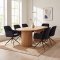 Kyoto Essgruppe Tisch 100x210cm naturfarben und 6 Moon St�hle Velours schwarz.