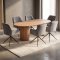 Kyoto Essgruppe Tisch 100x210cm naturfarben und 6 Moon St�hle Velours grau.