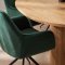 Kyoto Essgruppe Tisch 100x210cm naturfarben und 6 Moon St�hle Velours gr�n.