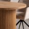 Kyoto Essgruppe Tisch 100x210cm naturfarben und 6 Moon St�hle Velours beige.