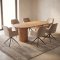 Kyoto Essgruppe Tisch 100x210cm naturfarben und 6 Moon St�hle Velours beige.