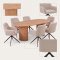 Kyoto Essgruppe Tisch 100x210cm naturfarben und 6 Moon St�hle boucle beige.