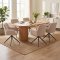 Kyoto Essgruppe Tisch 100x210cm naturfarben und 6 Moon St�hle boucle beige.