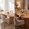 Kyoto Essgruppe Tisch 100x210cm naturfarben und 6 Moon St�hle boucle beige.