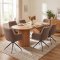 Kyoto Essgruppe Tisch 100x210cm naturfarben und 6 Moon St�hle boucle braun.
