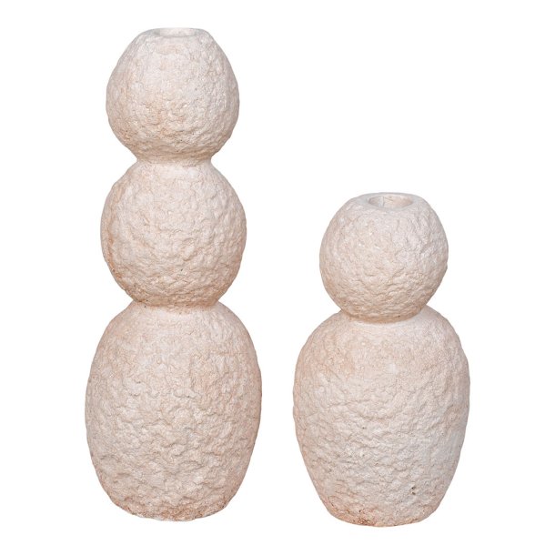 Paredes lysestager st af 2 beige.