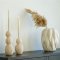 Paredes lysestager st af 2 beige.