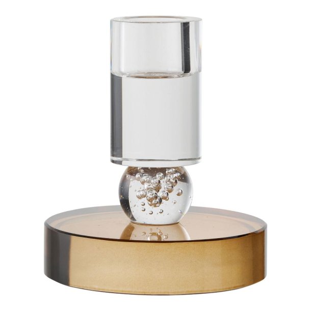 Vilma świecznik 8,5 cm brązowy, biały.