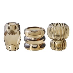 Vera świecznik zestaw z 3 smoked brązowych.