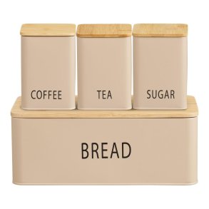 Tuva pojemnik na chleb zestaw z 4 beżowymi.