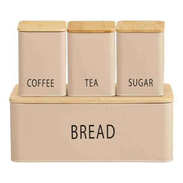 Tuva pojemnik na chleb zestaw z 4 beżowymi.