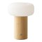 Signe lampe de table rechargeable naturelle, blanche.