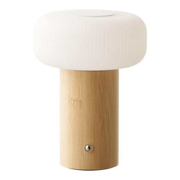 Signe lampe de table rechargeable naturelle, blanche.