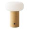 Signe lampe de table rechargeable naturelle, blanche.