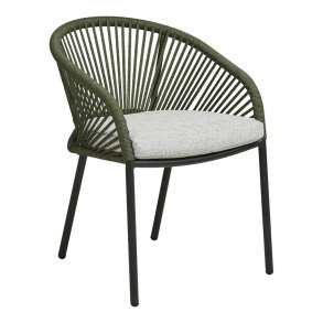Noomi chaise de jardin avec coussin gris, vert.