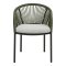 Noomi chaise de jardin avec coussin gris, vert.
