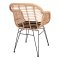 Trish lnestol med hynde, rattan natur.