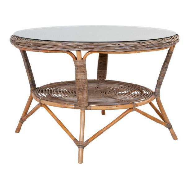 Larisa havebord 120cm glasplade kubu,gr.