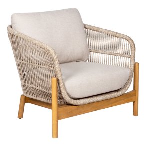 Terracina Lounge-Stuhl inkl. Kissen braun, beige.